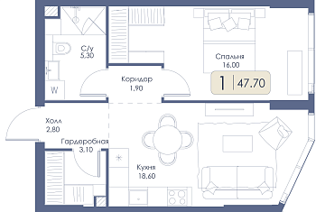 Однокомнатная квартира