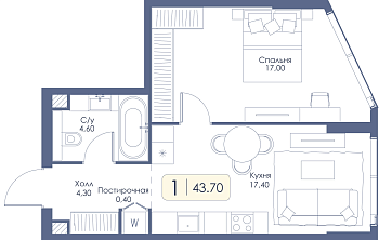 Однокомнатная квартира