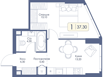Однокомнатная квартира
