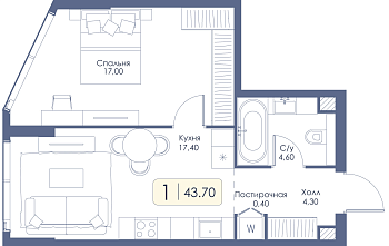Однокомнатная квартира