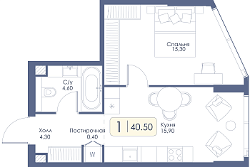 Однокомнатная квартира