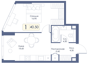 Однокомнатная квартира
