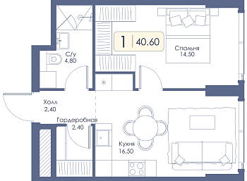 Однокомнатная квартира